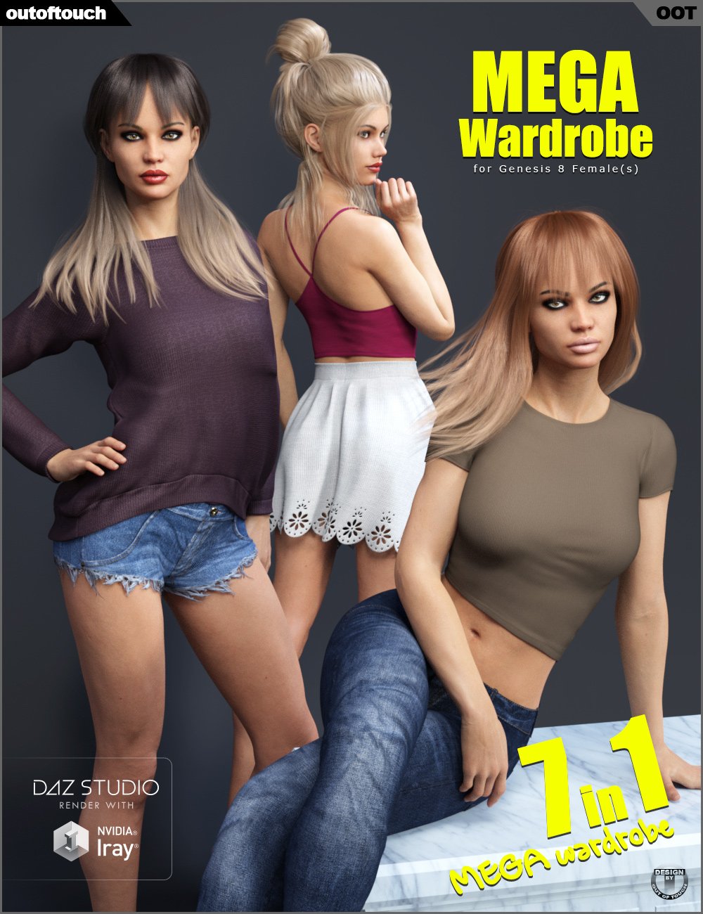 Genesis 8 Female MEGA Wardrobe by: outoftouch, 3D Models by Daz 3D