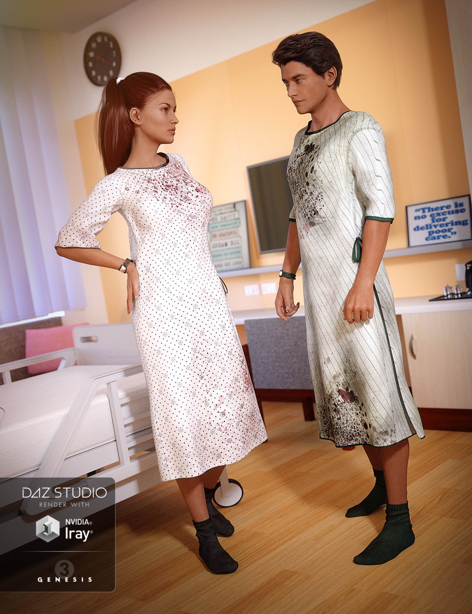 Hospital Wear Textures by: Arien, 3D Models by Daz 3D