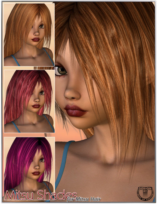 Mitsu Shades - Textures & Fits for Mitsu Hair by: outoftouch, 3D Models by Daz 3D