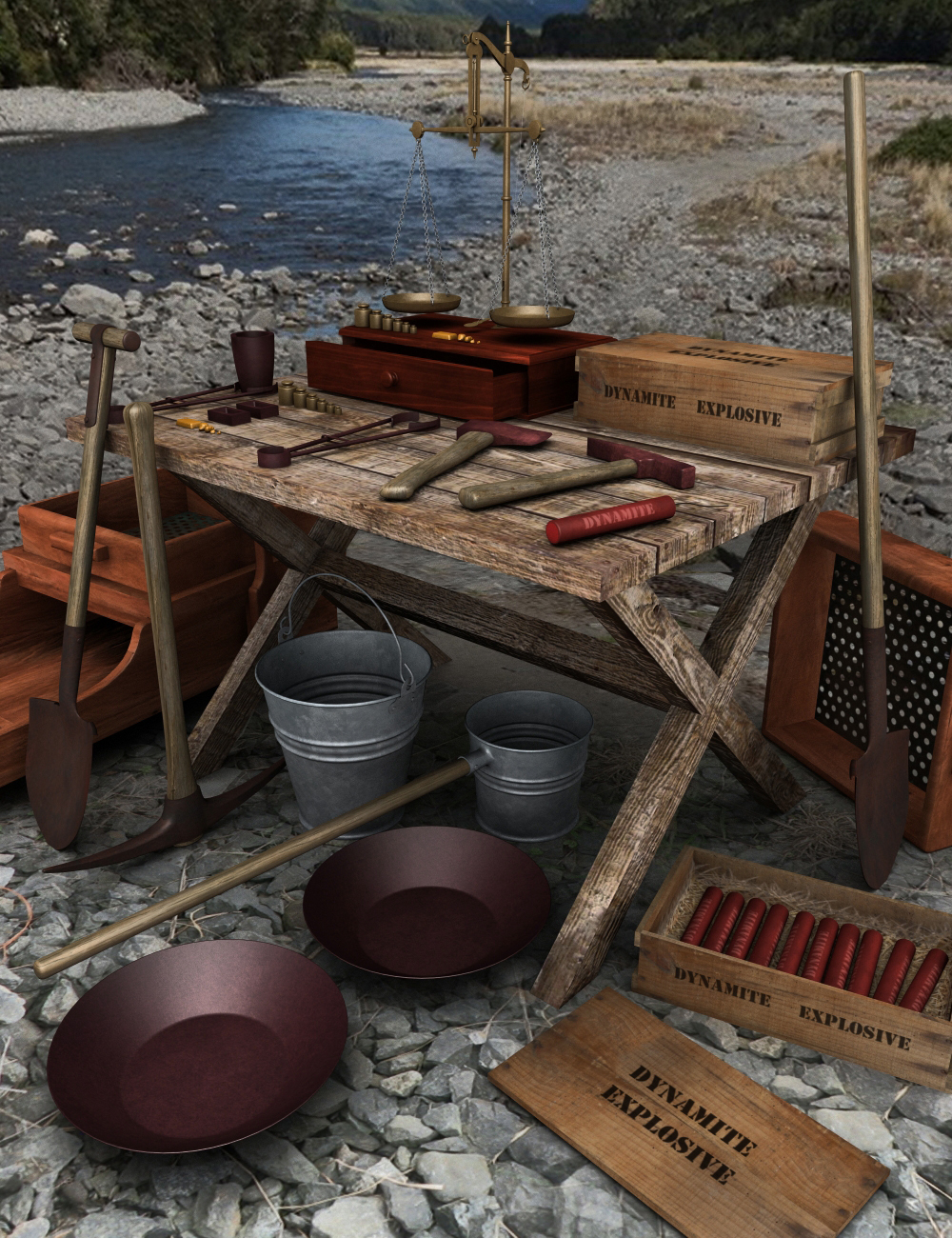 Gold Prospecting Equipment Daz 3D