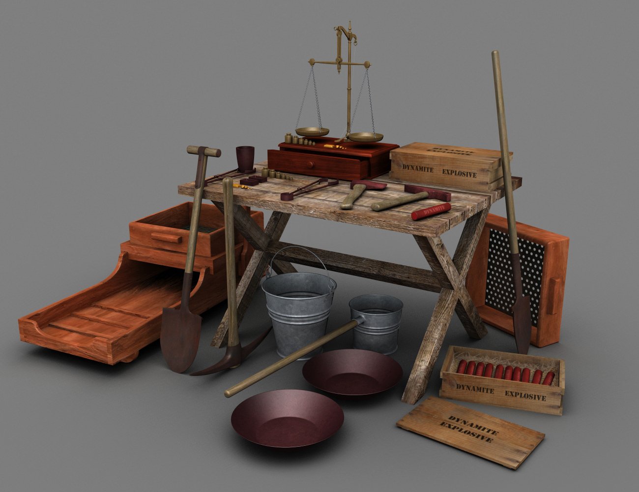 Gold Prospecting Equipment by: hypnagogia, 3D Models by Daz 3D