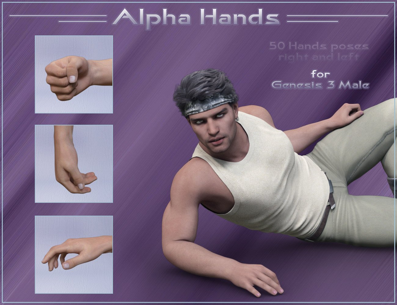 Alpha Hands - Hands Poses for Genesis 3 Male Alpha Hands - Hands Poses for Genesis 3 Male by: ilona, 3D Models by Daz 3D