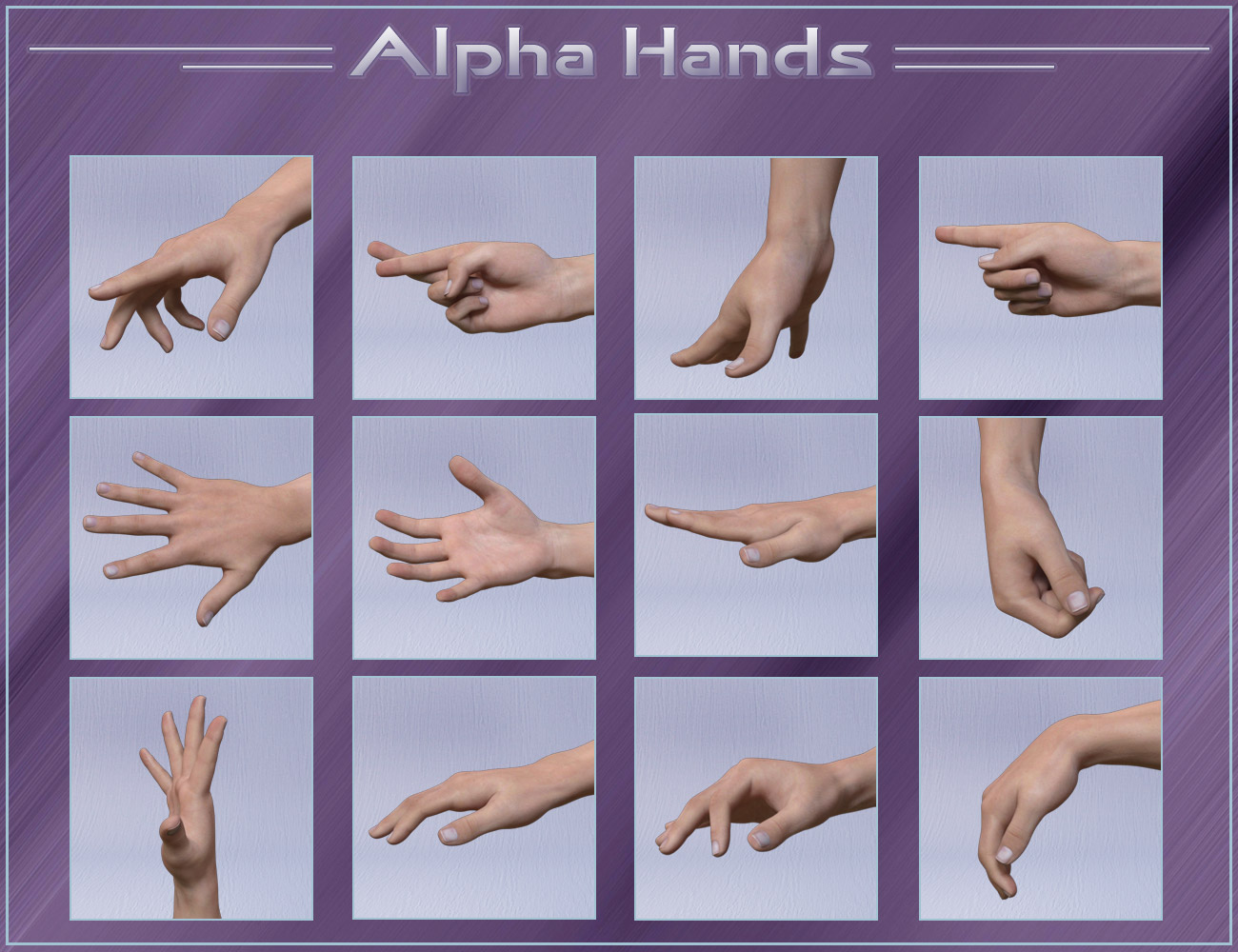 Alpha Hands - Hands Poses for Genesis 3 Male Alpha Hands - Hands Poses for Genesis 3 Male by: ilona, 3D Models by Daz 3D