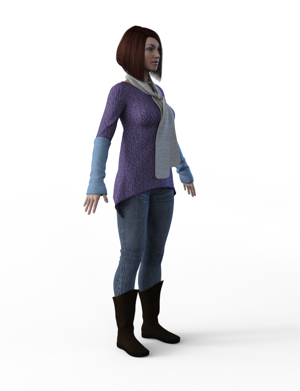 FBX- Base Female Frosty Winter Outfit by: Paleo, 3D Models by Daz 3D