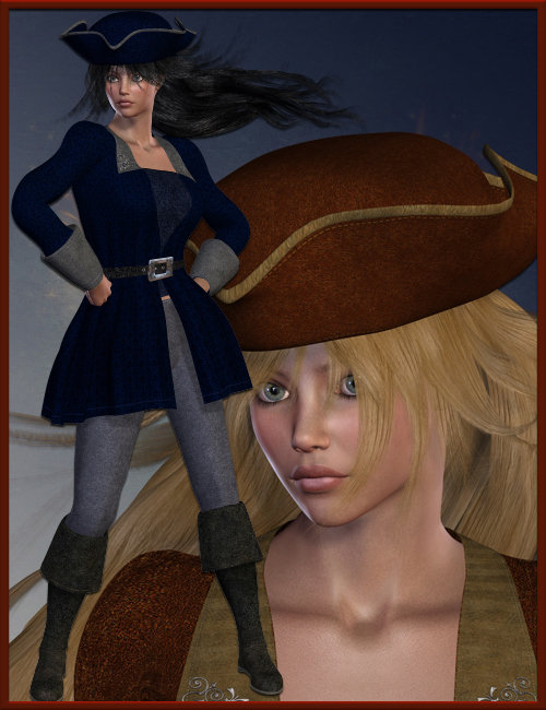 Pirate for V3 by: Ryverthorn, 3D Models by Daz 3D