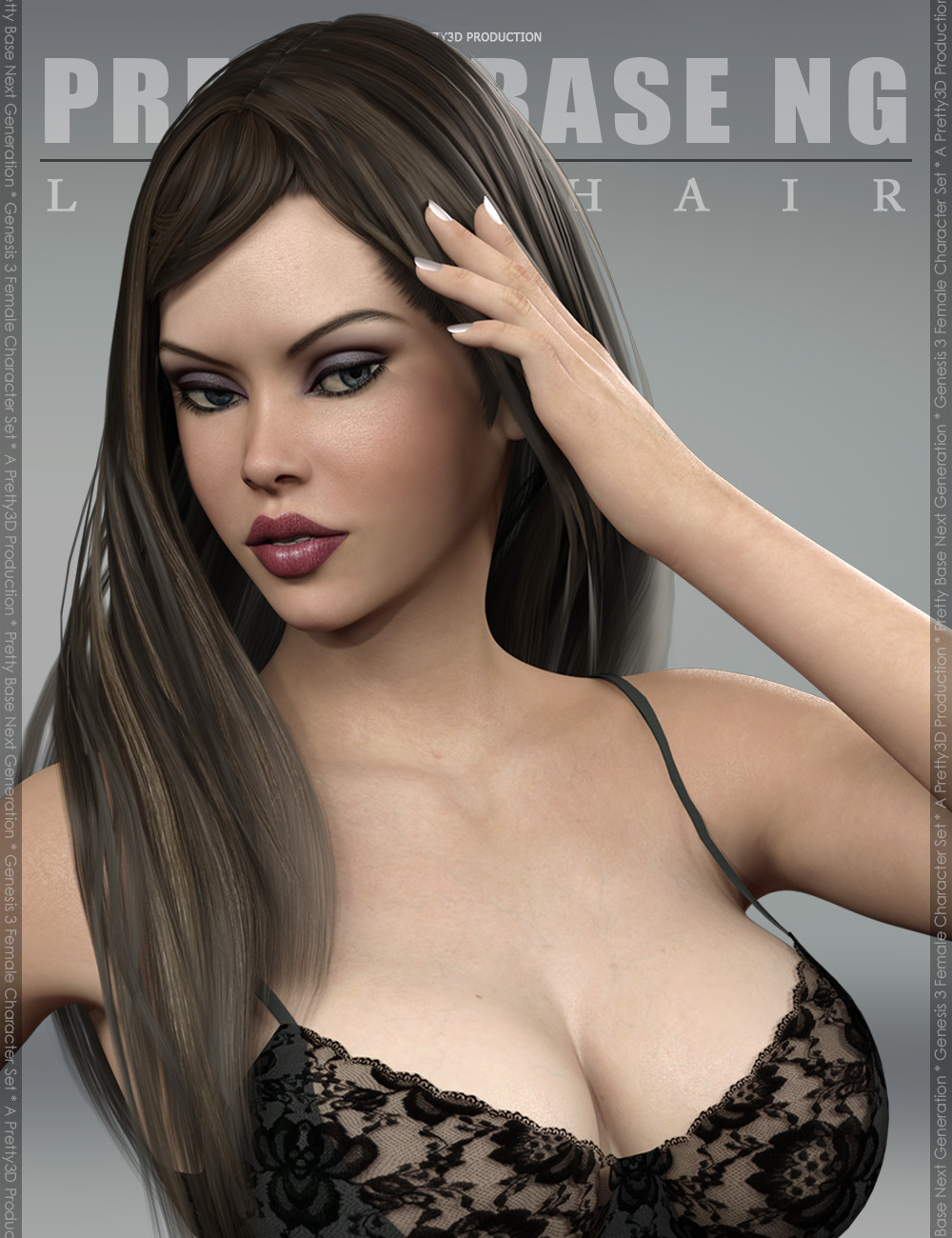 Pretty Base NG Long Hair for Genesis 3 Female(s) by: Pretty3D, 3D Models by Daz 3D