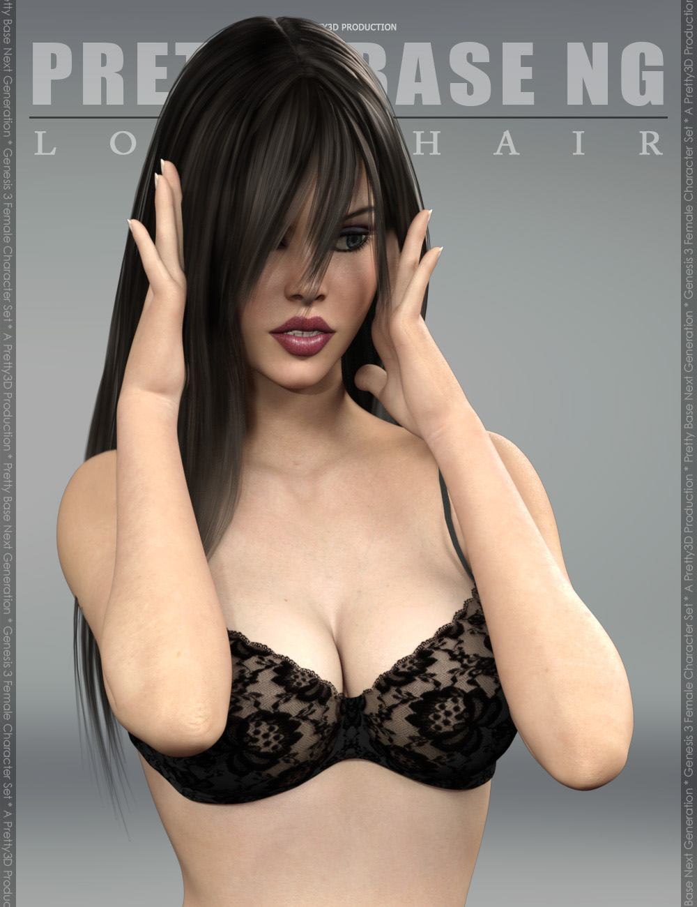 Pretty Base NG Long Hair for Genesis 3 Female(s) by: Pretty3D, 3D Models by Daz 3D