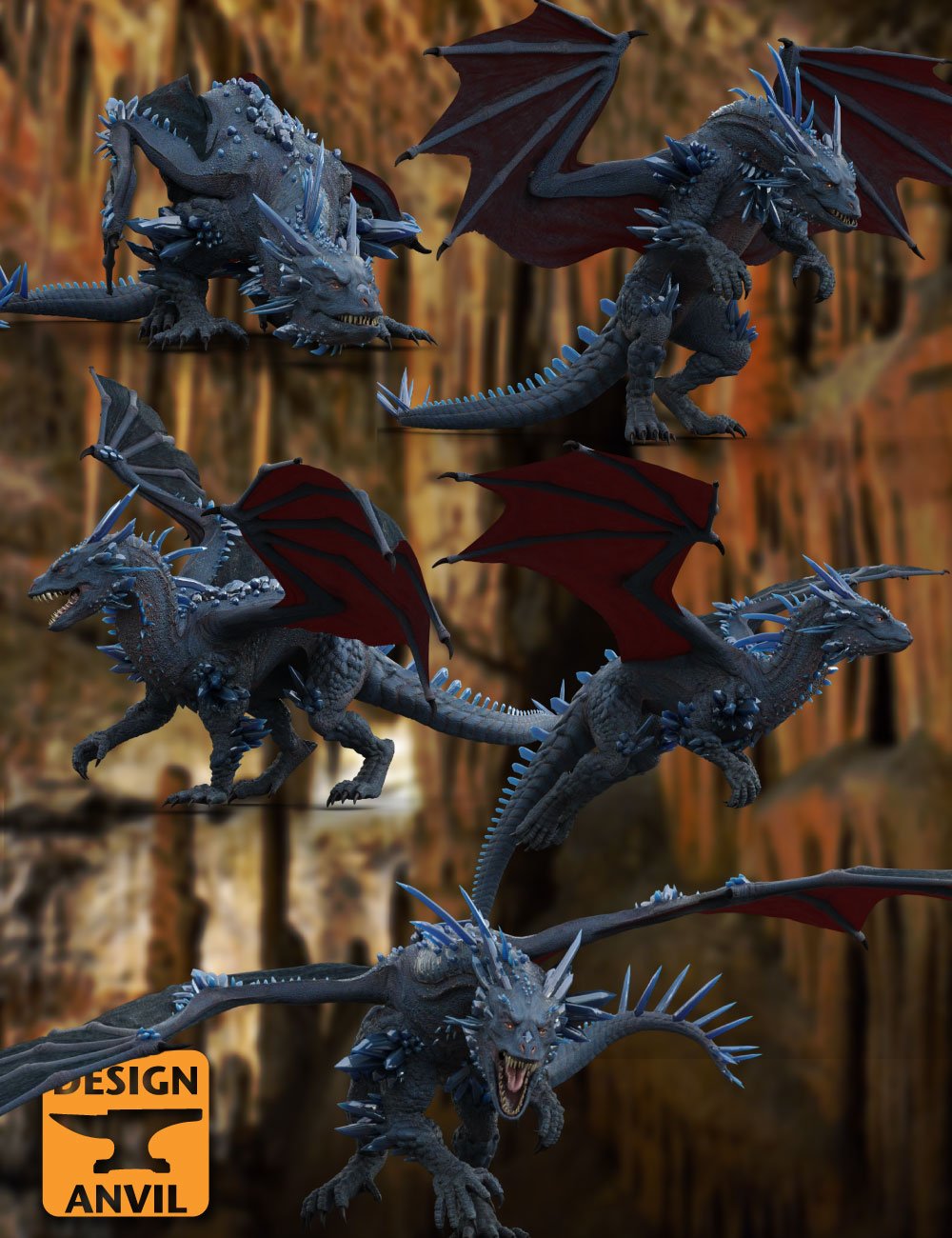 DA Crystal Dragon Pose Set DA Crystal Dragon Pose Set by: Design Anvil, 3D Models by Daz 3D