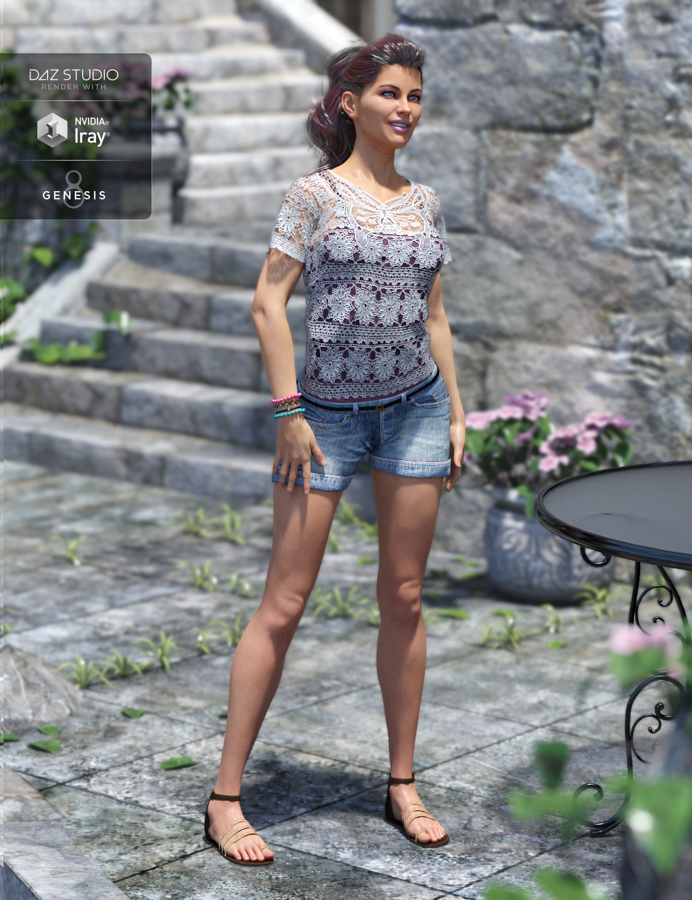 Boho Short Outfit Textures by: Shox-Design, 3D Models by Daz 3D