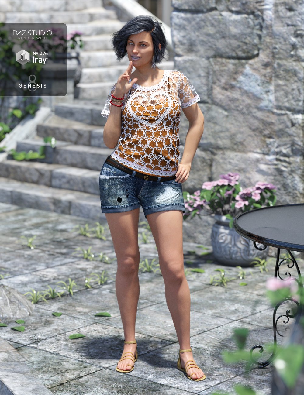 Boho Short Outfit Textures Boho Short Outfit Textures by: Shox-Design, 3D Models by Daz 3D