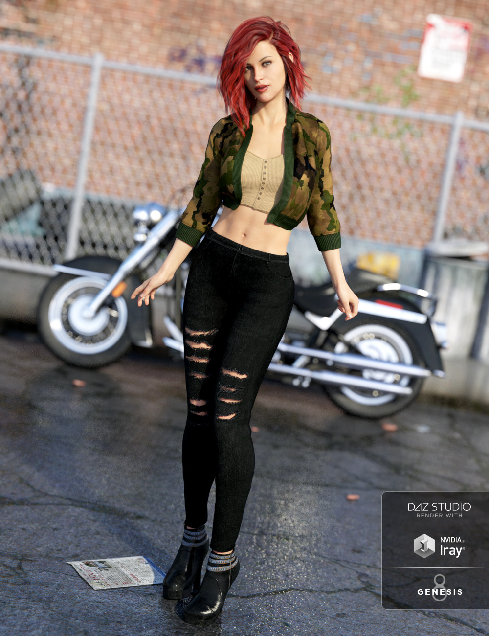 Crop Jacket Outfit Textures by: Shox-Design, 3D Models by Daz 3D