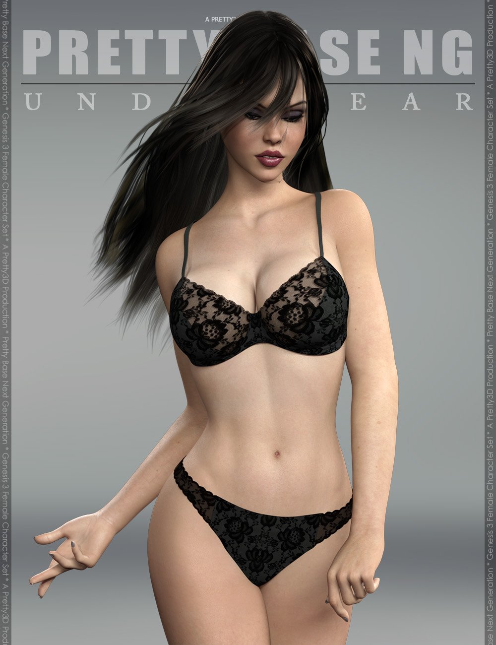 Pretty Base NG Underwear for Genesis 3 Female(s) by: Pretty3D, 3D Models by Daz 3D