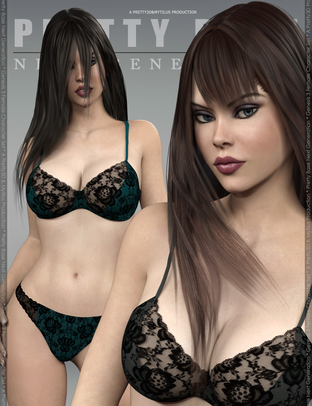 Pretty Base Next Generation for Genesis 3 Female by: Pretty3DMytilus, 3D Models by Daz 3D