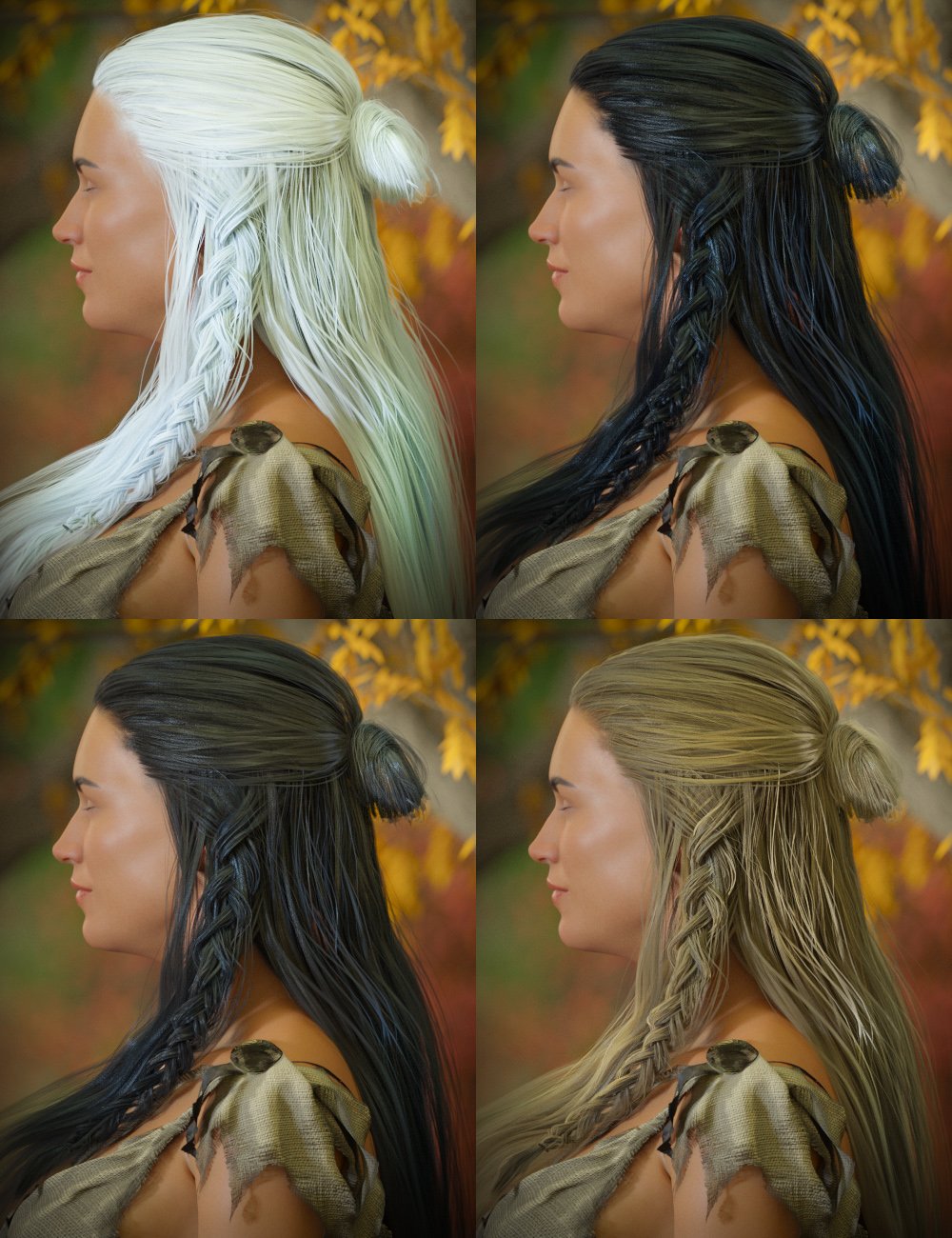 Anita Hair for Genesis 8 Female(s) by: Kool, 3D Models by Daz 3D