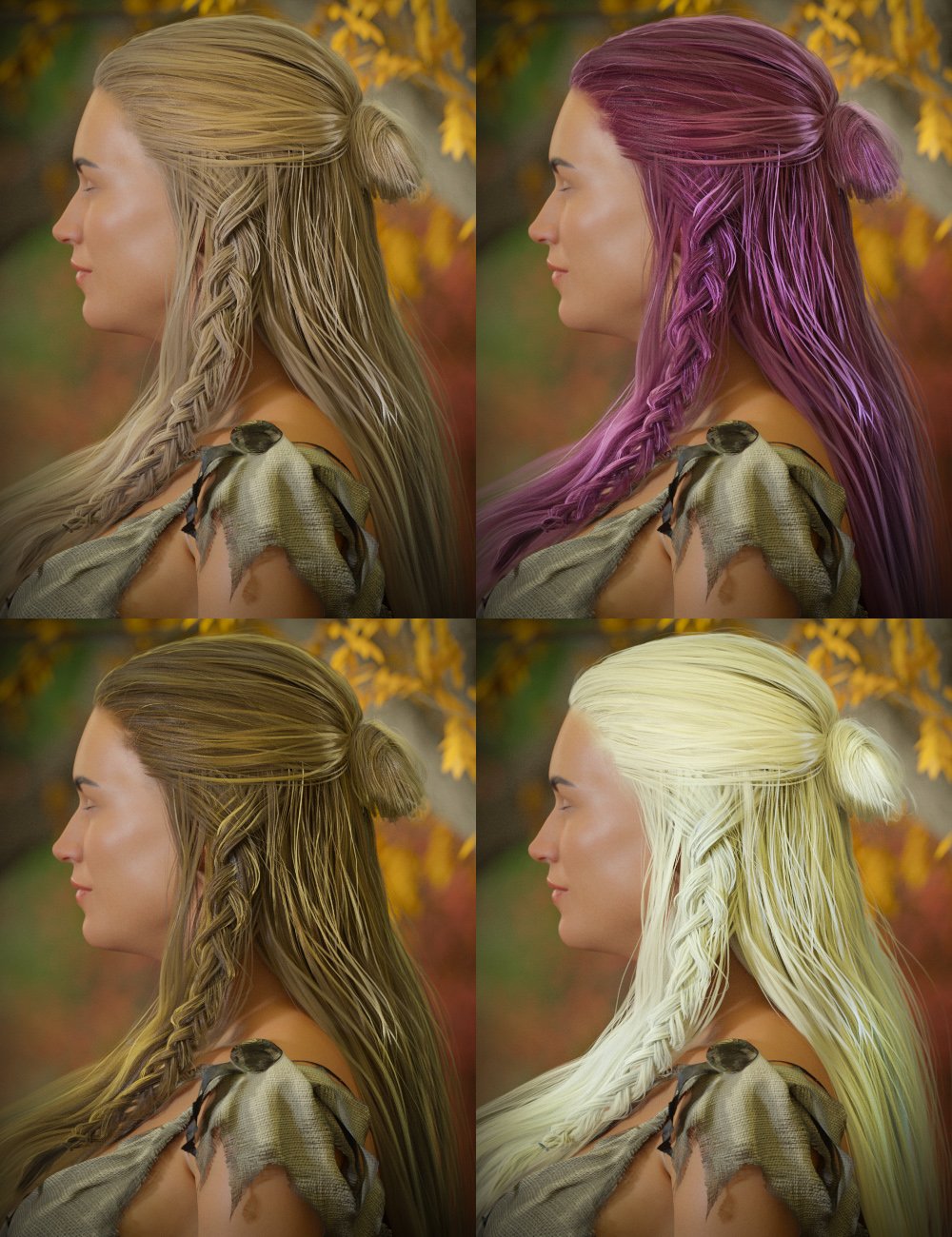 Anita Hair for Genesis 8 Female(s) by: Kool, 3D Models by Daz 3D