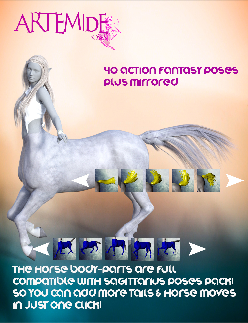 Artemide Poses for Centaur 7 Female Artemide Poses for Centaur 7 Female by: Muscleman, 3D Models by Daz 3D