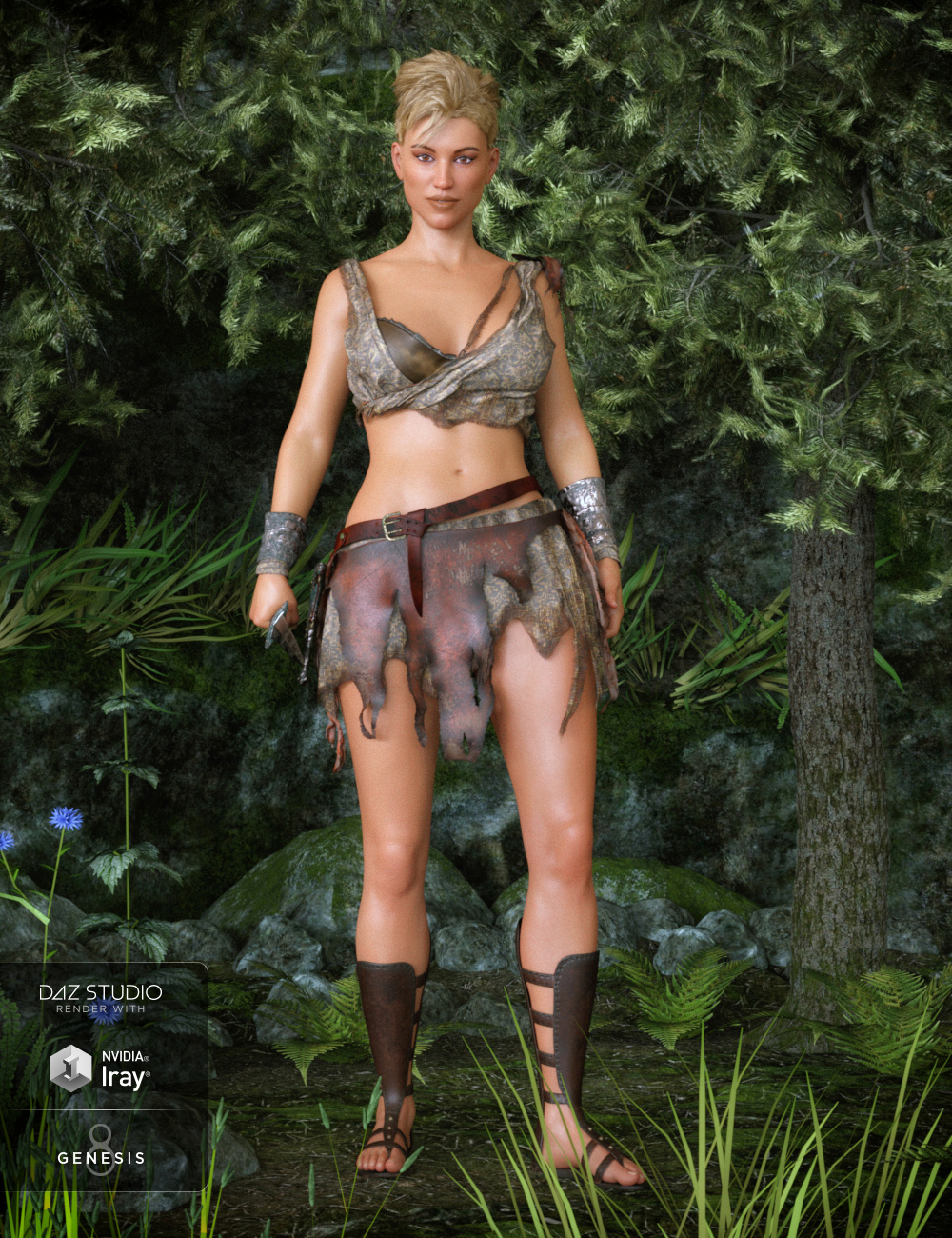 Barbarian Warrior Outfit Textures by: Linday, 3D Models by Daz 3D