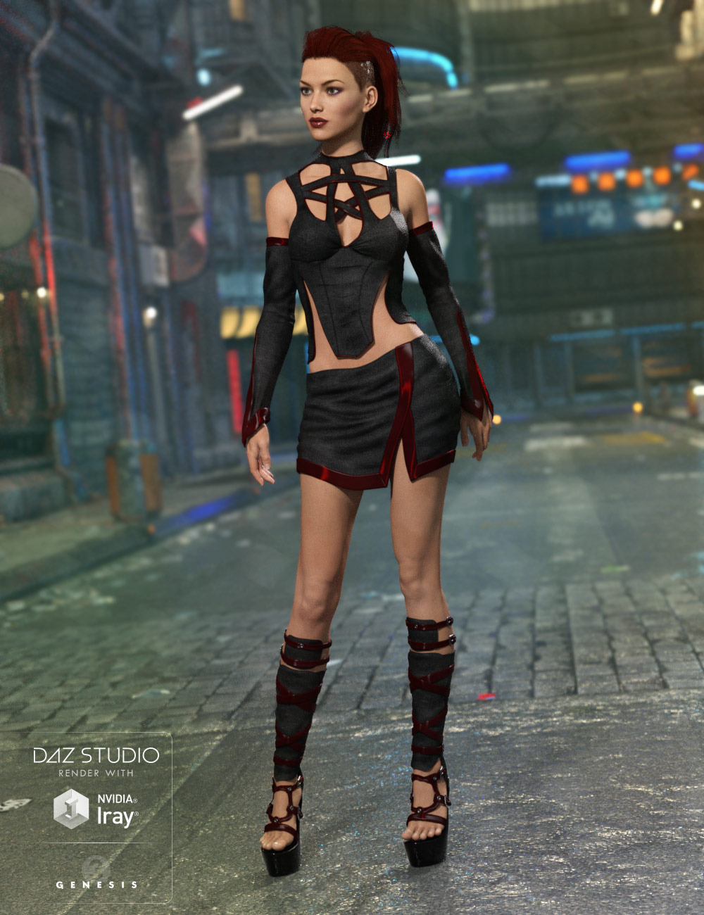 Credence Outfit for Genesis 3 Female(s) by: 4blueyes, 3D Models by Daz 3D