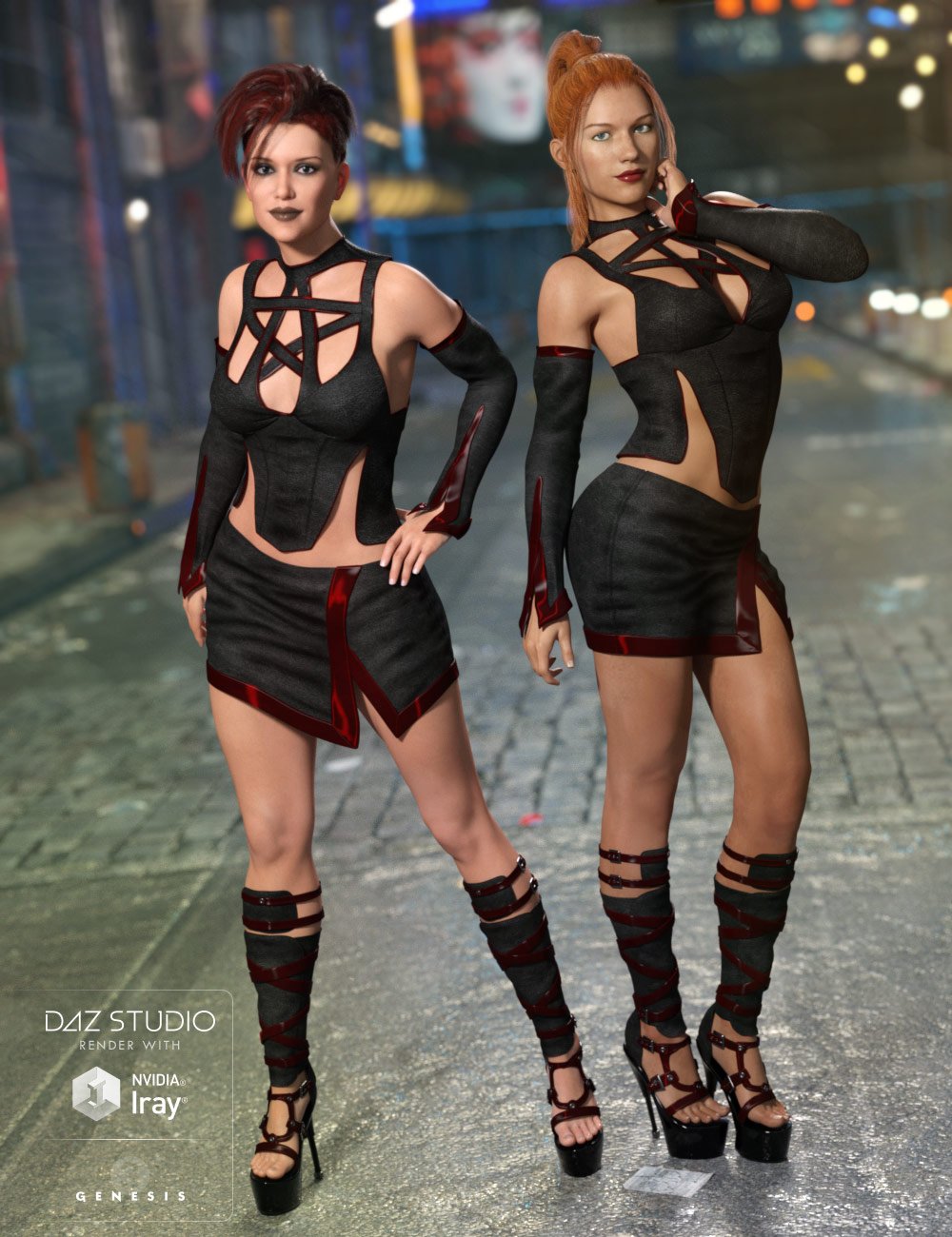 Credence Outfit for Genesis 3 Female(s) by: 4blueyes, 3D Models by Daz 3D