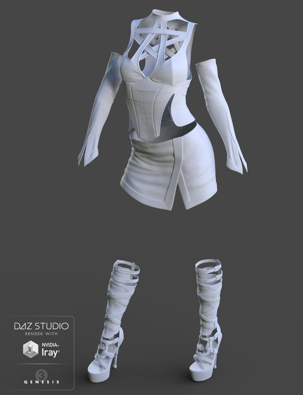 Credence Outfit for Genesis 3 Female(s) Credence Outfit for Genesis 3 Female(s) by: 4blueyes, 3D Models by Daz 3D