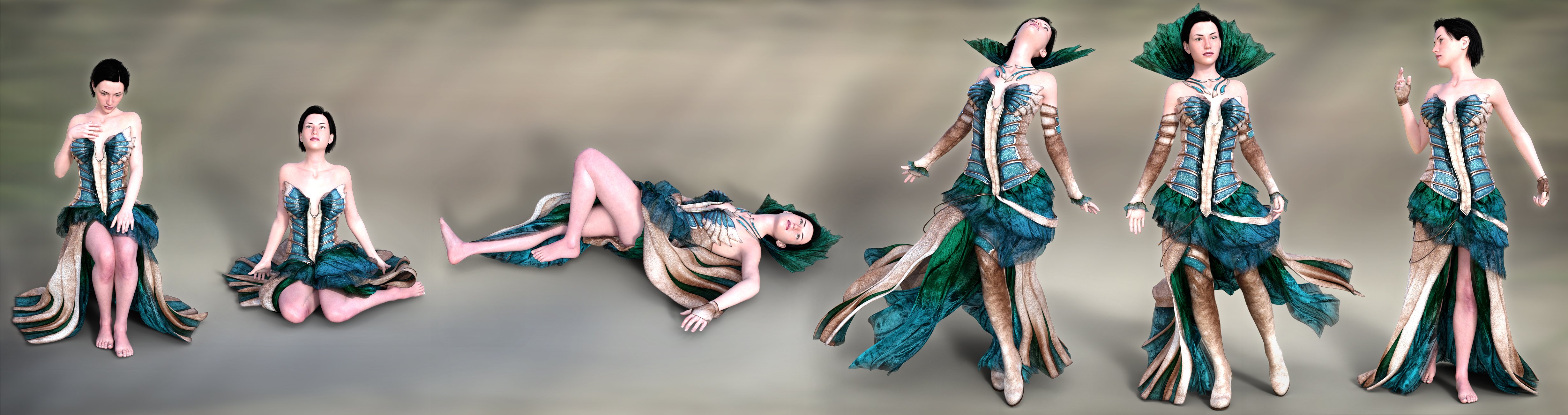 The Corvus Ensemble for Genesis 3 Female(s) and Genesis 8 Female(s) by: ArkiShox-Design, 3D Models by Daz 3D