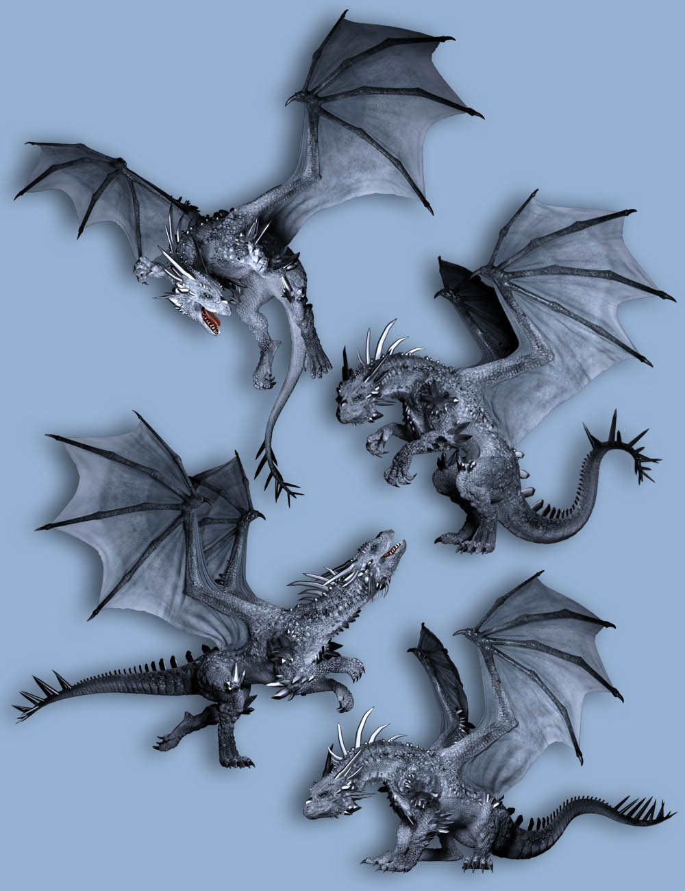 Capsces Poses for Crystal Dragon by: Capsces Digital Ink, 3D Models by Daz 3D