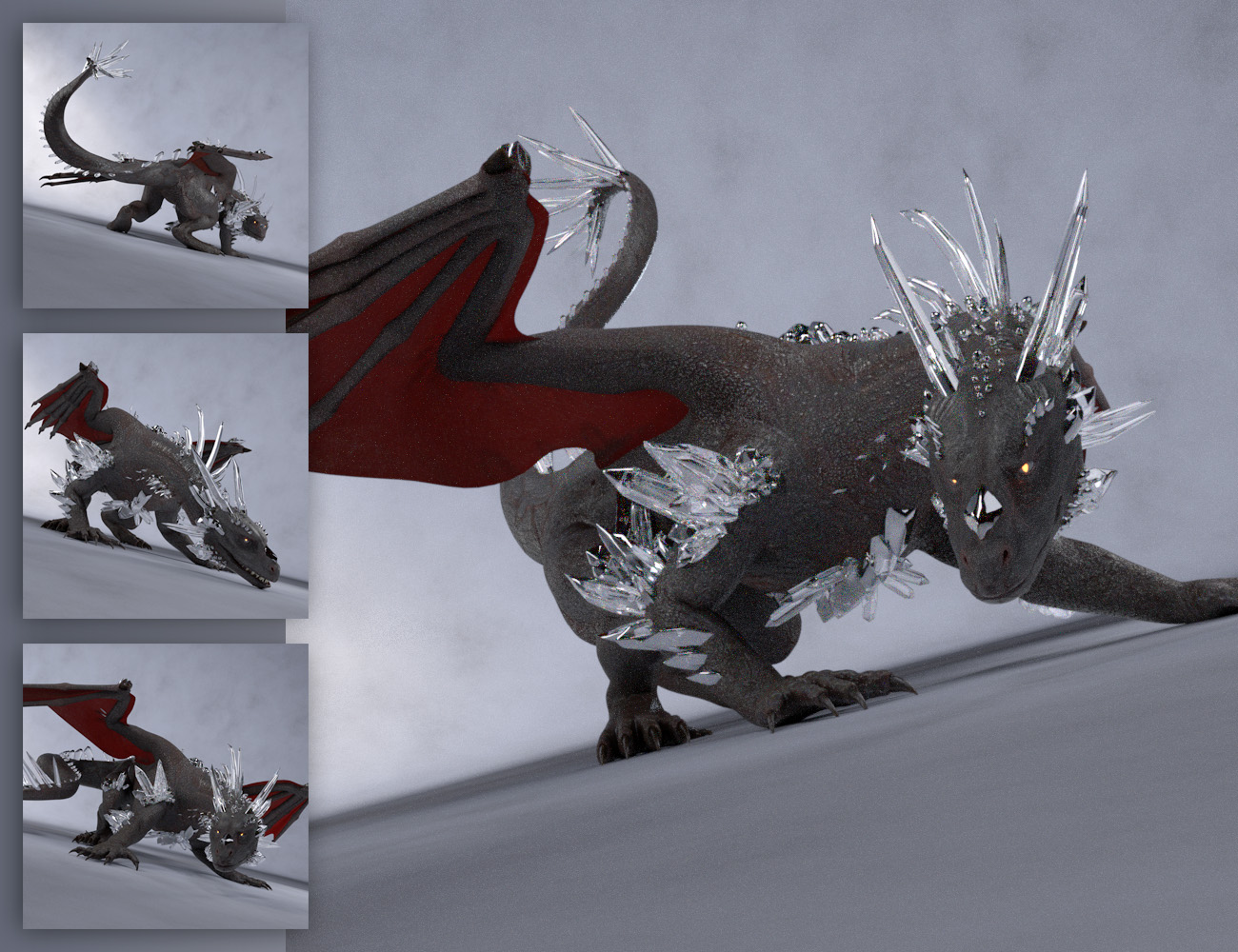 Dragon Master Poses for Dragon 3 and Crystal Dragon by: RiverSoft Art, 3D Models by Daz 3D