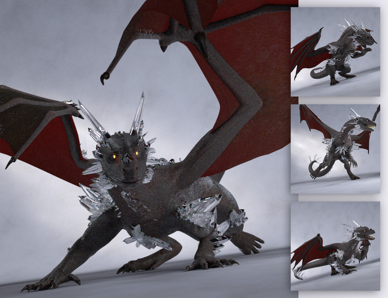 Dragon Master Poses for Dragon 3 and Crystal Dragon by: RiverSoft Art, 3D Models by Daz 3D