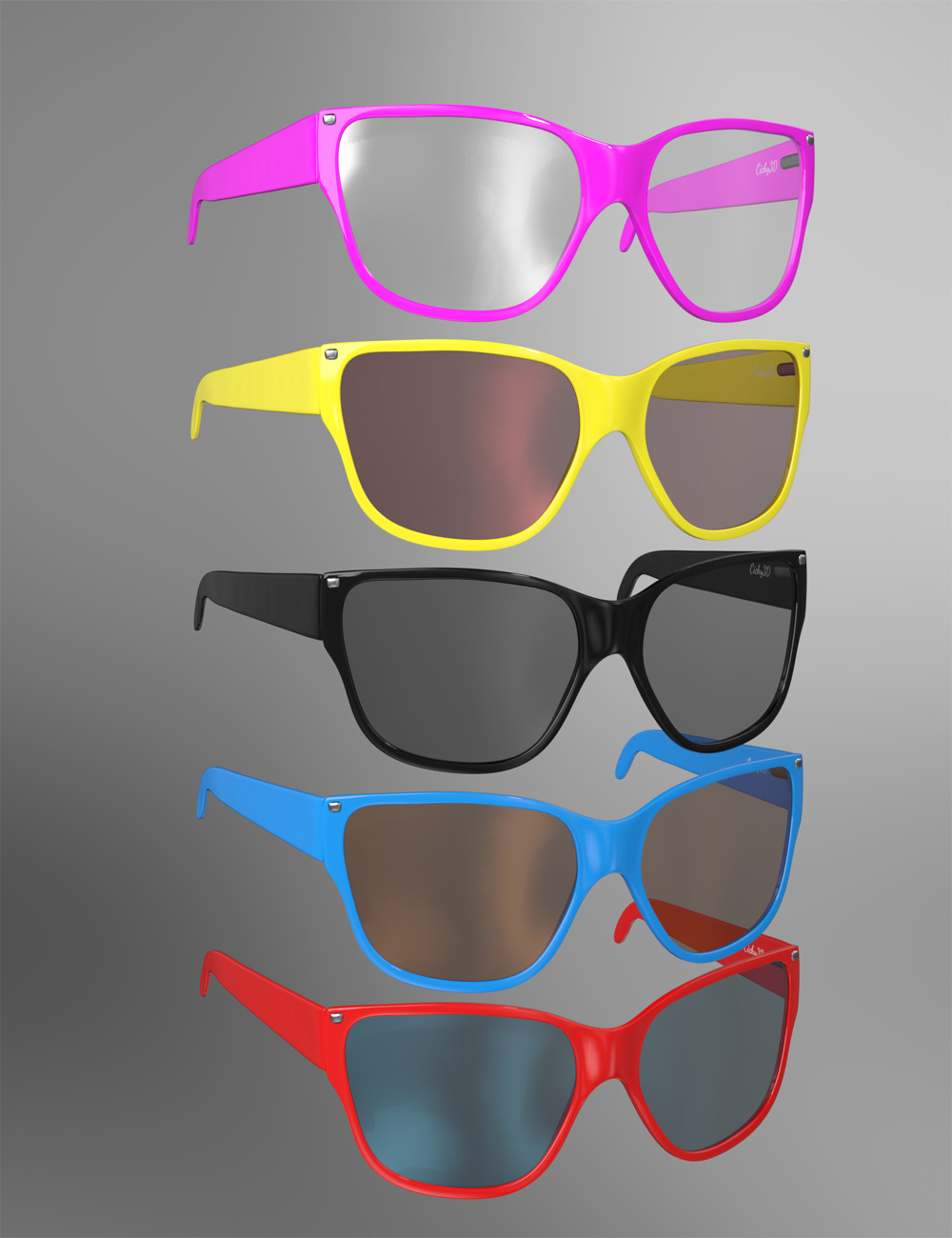 Nerdy Glasses for Genesis 3 and 8 Female(s) by: Cichy3D, 3D Models by Daz 3D
