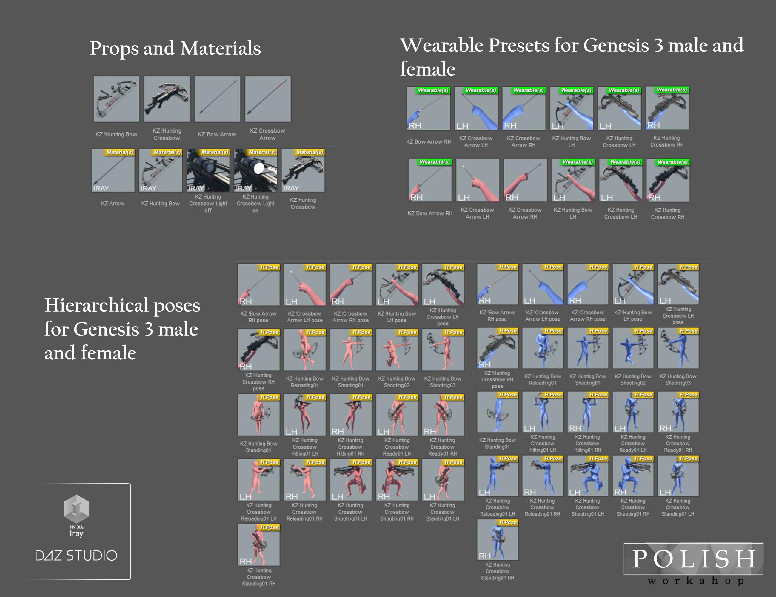 KillZombie HuntingBows KillZombie HuntingBows by: Polish, 3D Models by Daz 3D