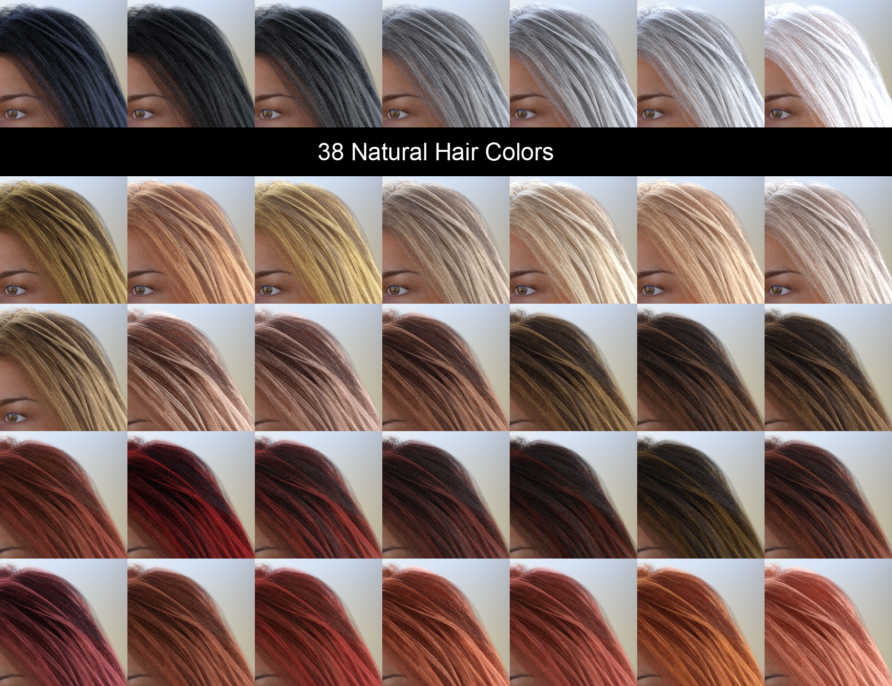 Hair Lustre Shaders for Iray Hair Lustre Shaders for Iray by: PhilW, 3D Models by Daz 3D