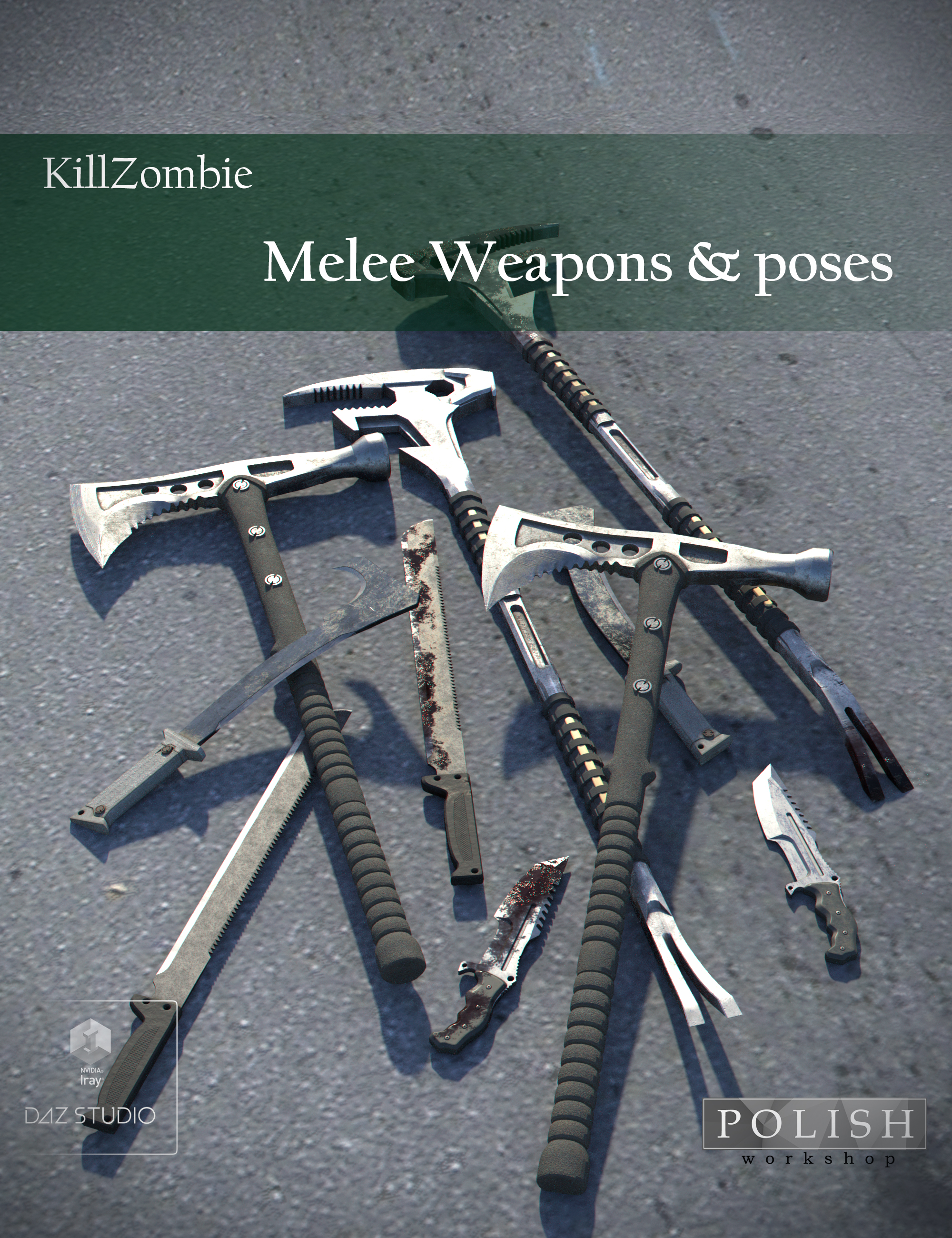 KillZombie Melee Weapons by: Polish, 3D Models by Daz 3D