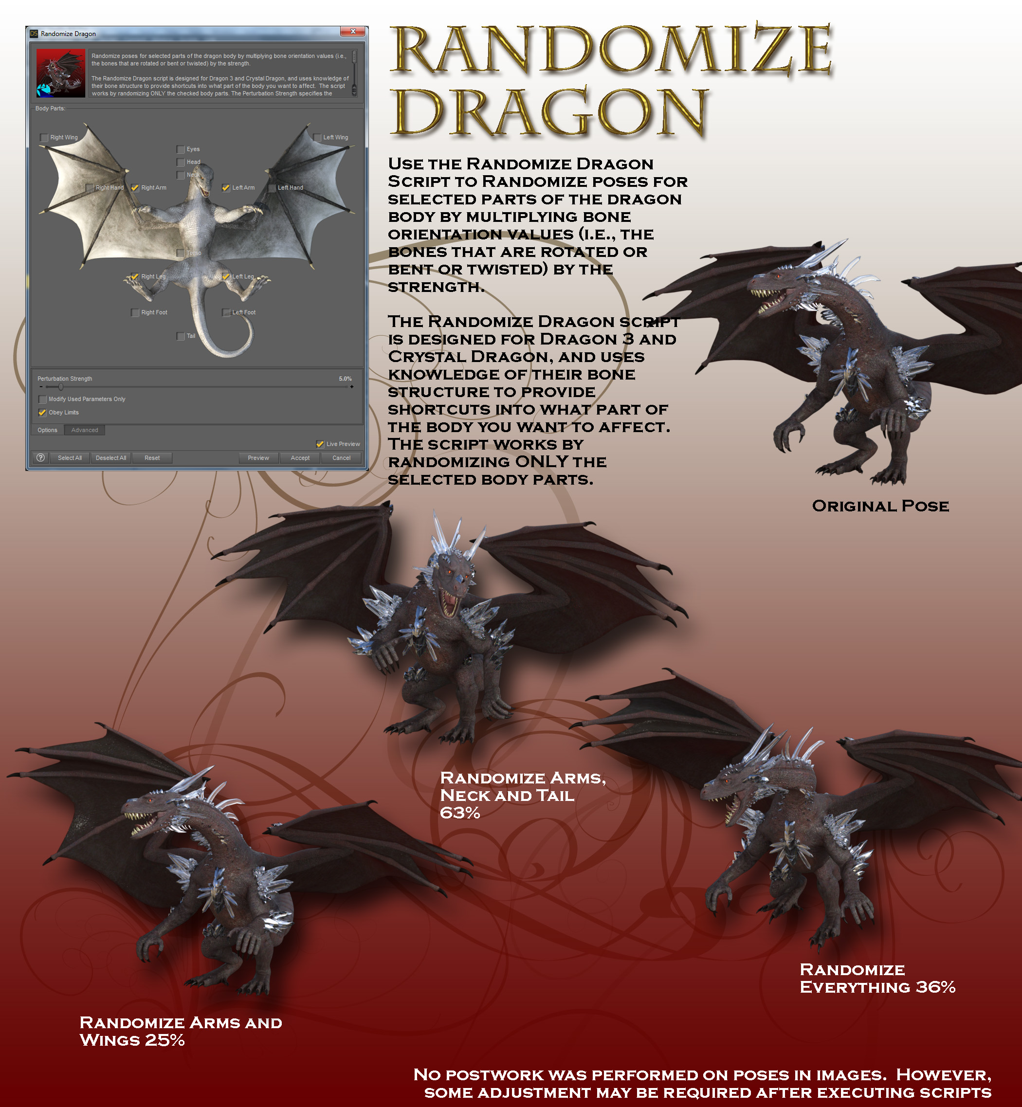 Dragon Master Pose Control for Dragon 3 and Crystal Dragon by: RiverSoft Art, 3D Models by Daz 3D
