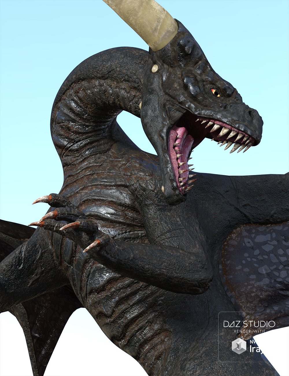 PBReal Iray Black Dragon for Daz Dragon 3 PBReal Iray Black Dragon for Daz Dragon 3 by: GolaM, 3D Models by Daz 3D