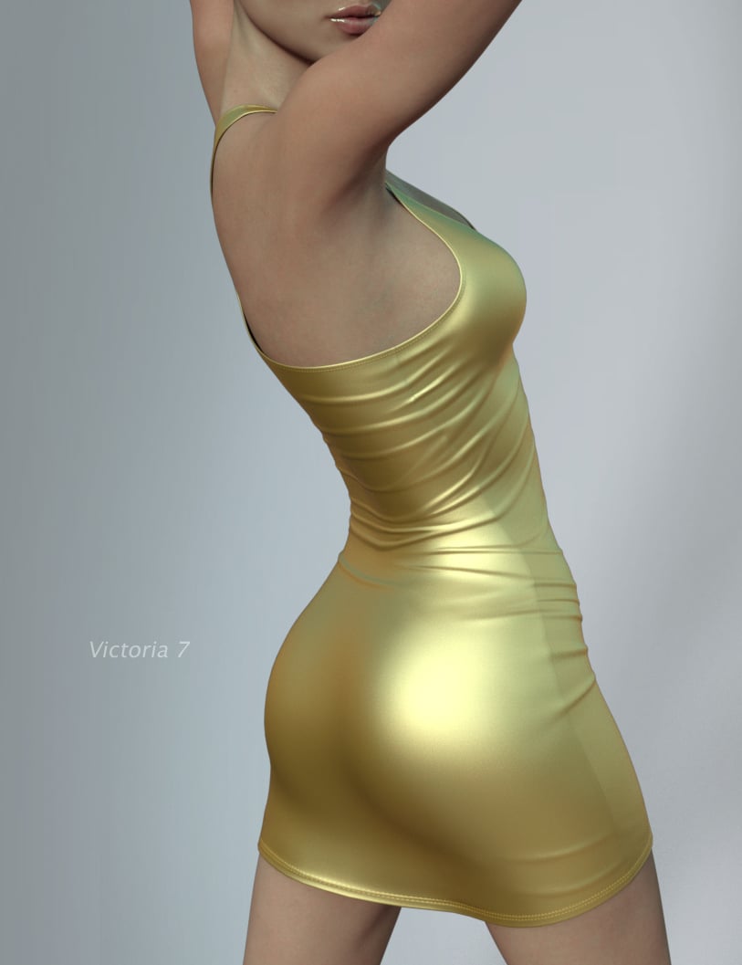 Hongyu's Leather Dress for Victoria 7 by: hongyu, 3D Models by Daz 3D