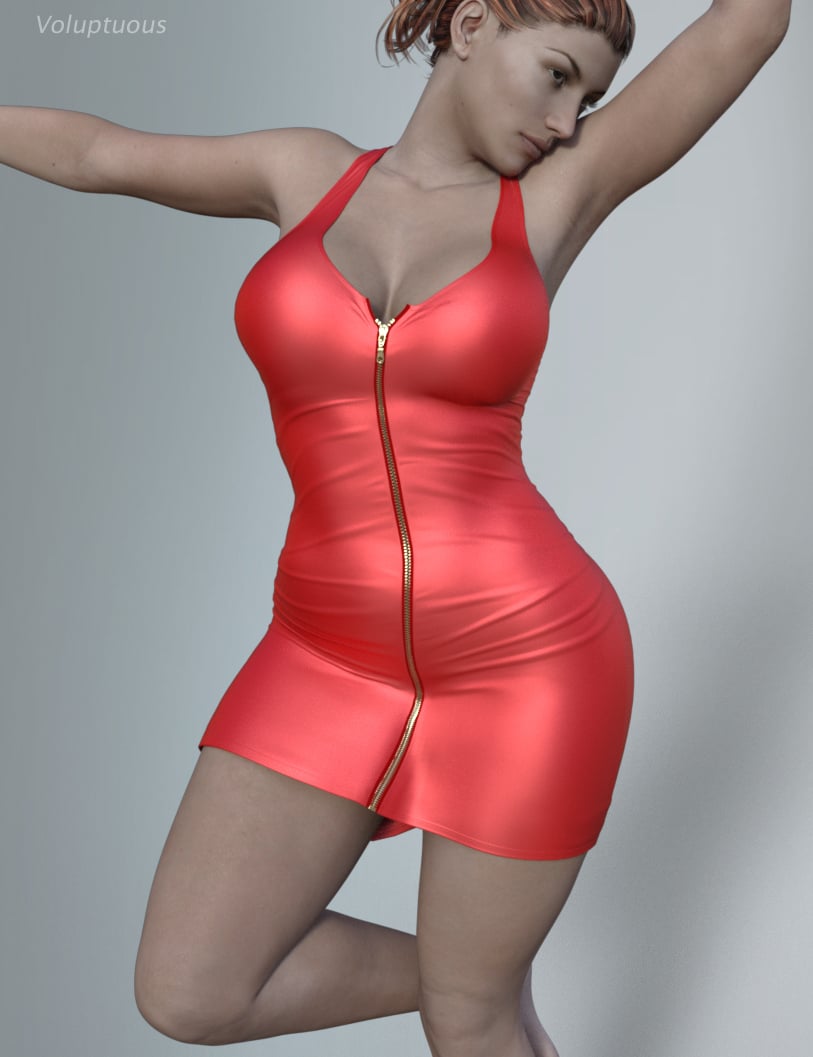 Hongyu's Leather Dress for Victoria 7 by: hongyu, 3D Models by Daz 3D
