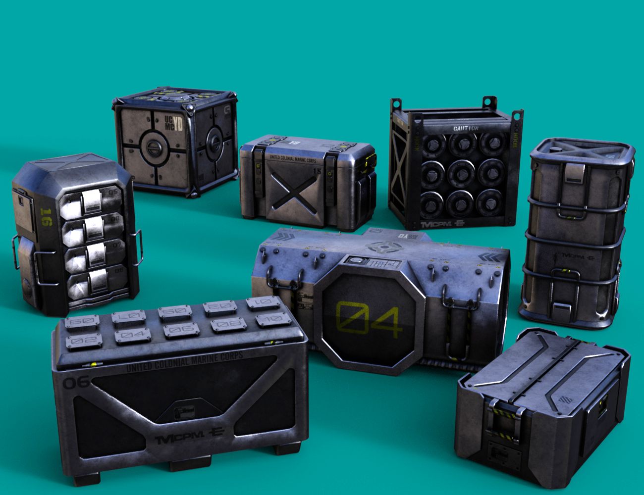 SciFi Crates and Containers Vol 1 by: DzFire, 3D Models by Daz 3D