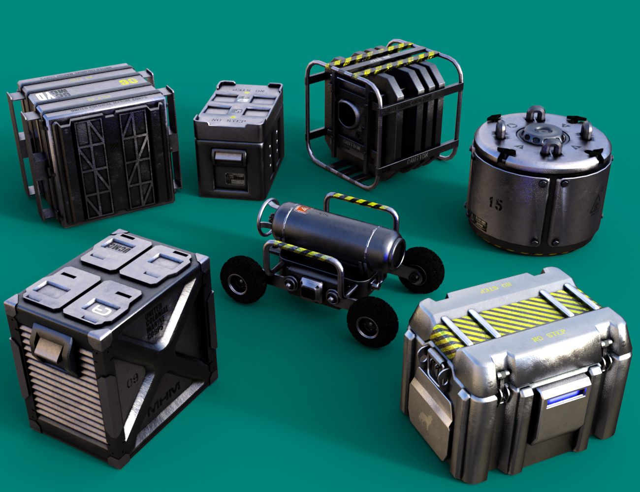 SciFi Crates and Containers Vol 2 by: DzFire, 3D Models by Daz 3D