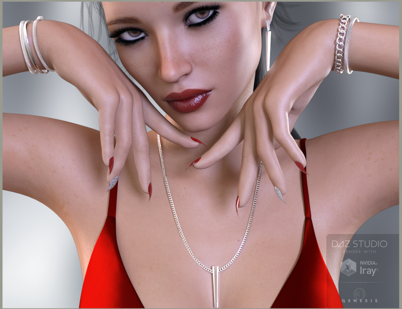 Silk Wrap Dress Outfit for Genesis 3 Female(s) by: Nikisatez, 3D Models by Daz 3D