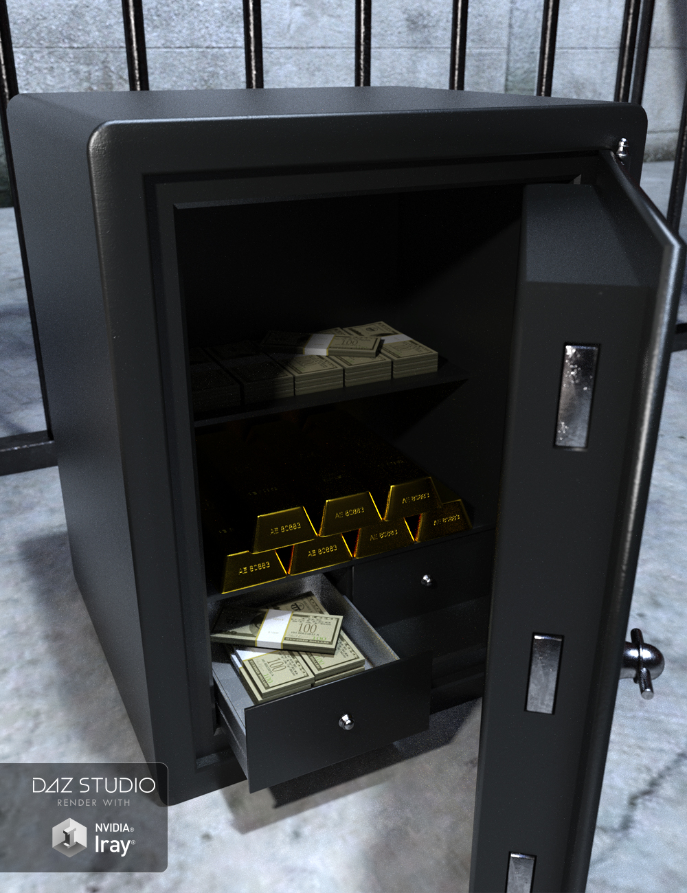 Vintage Style Safe by: Moonscape Graphics, 3D Models by Daz 3D