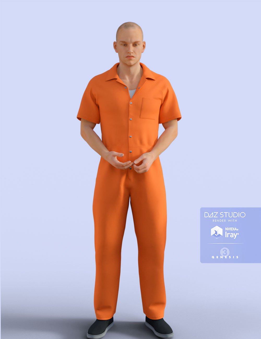 H&C Prisoner Clothing B for Genesis 3 Male(s) by: IH Kang, 3D Models by Daz 3D