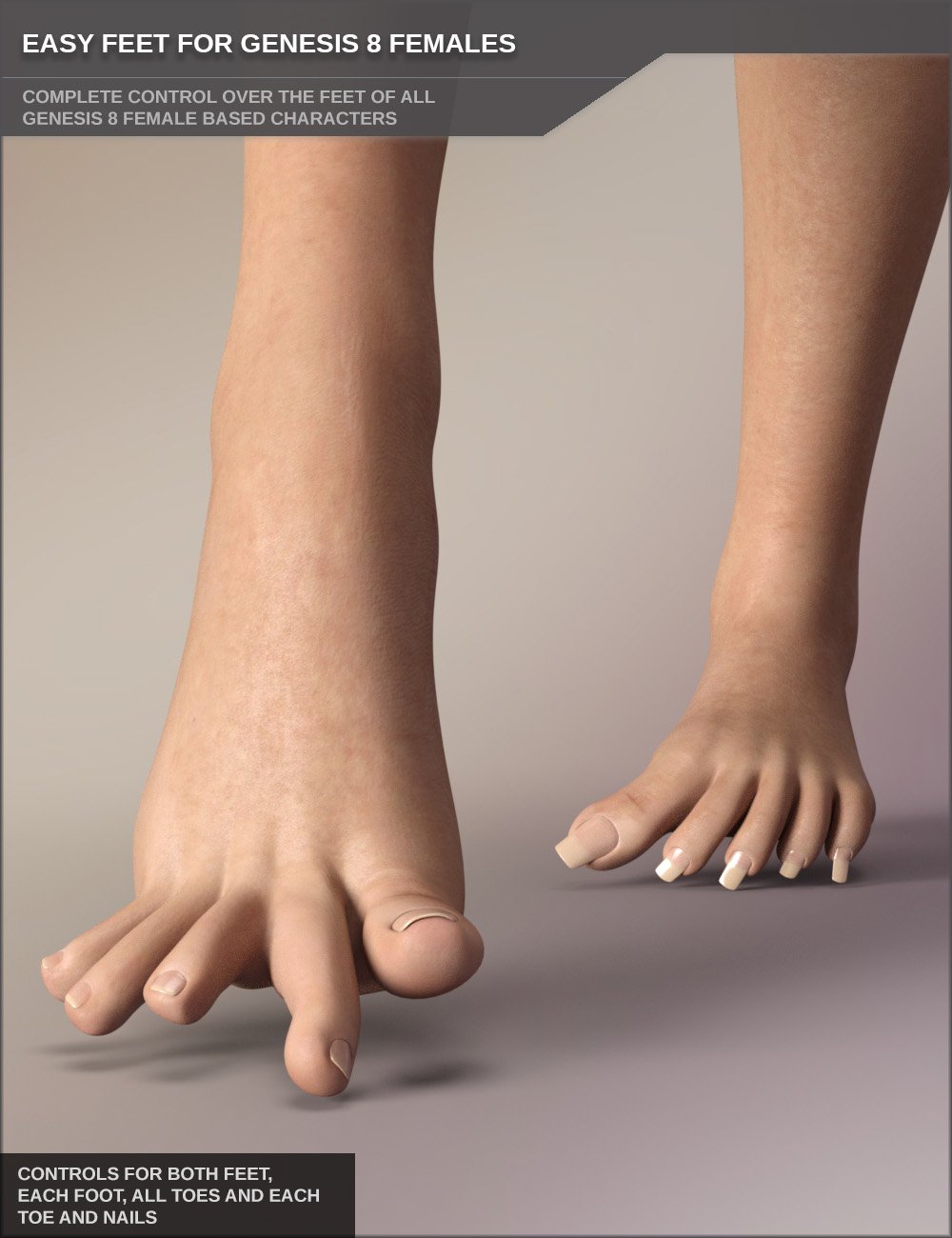 Easy Feet for Genesis 8 Female(s) by: SF-Design, 3D Models by Daz 3D