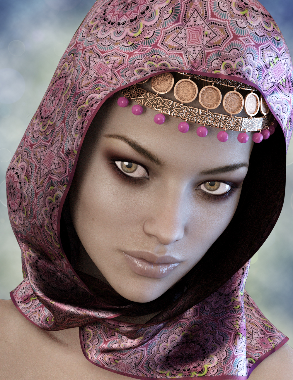 X-Fashion Bohemian Head Scarf | Daz 3D