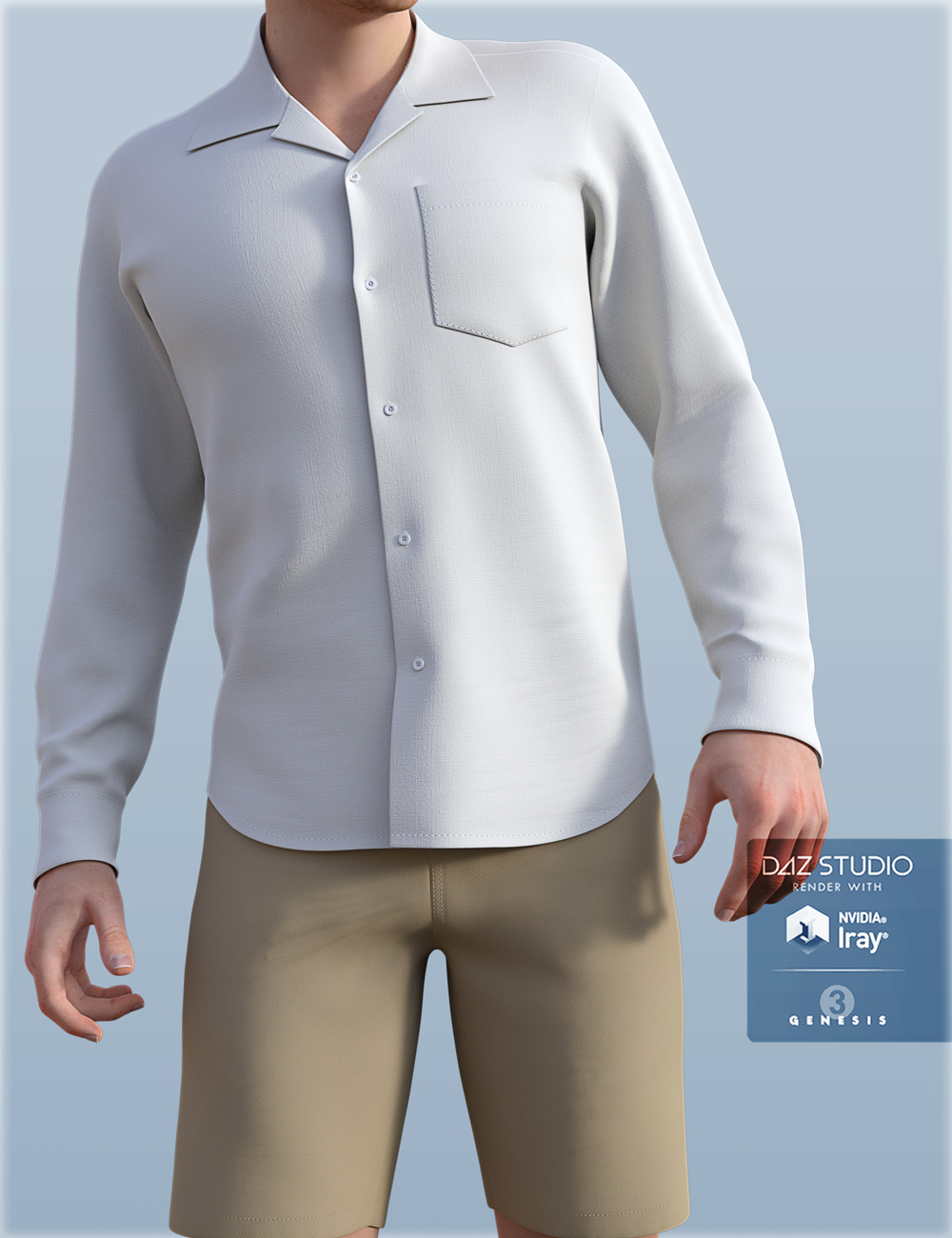 H&C Short Casual A for Genesis 3 Male(s) by: IH Kang, 3D Models by Daz 3D