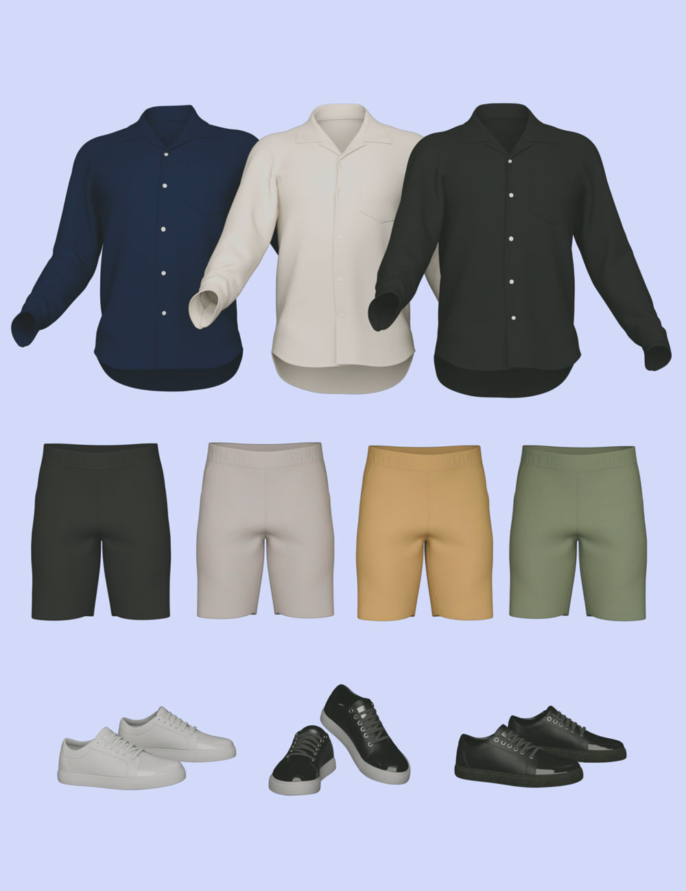 H&C Short Casual A for Genesis 3 Male(s) by: IH Kang, 3D Models by Daz 3D