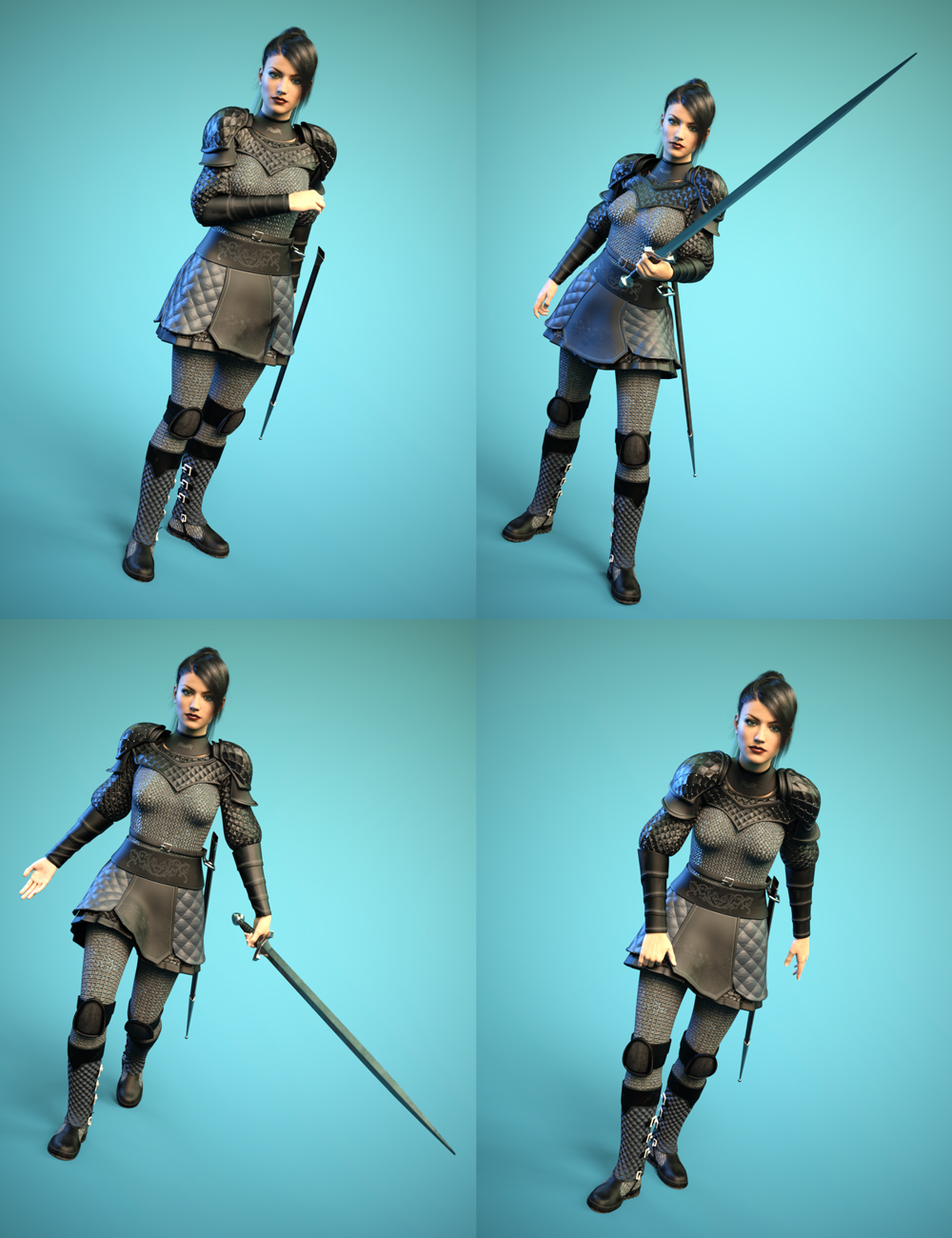 Gentle Paladin Poses by: , 3D Models by Daz 3D