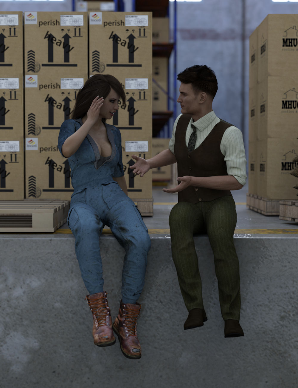 i13 Warehouse Poses for Genesis 3 by: Fugazi1968ironman13, 3D Models by Daz 3D