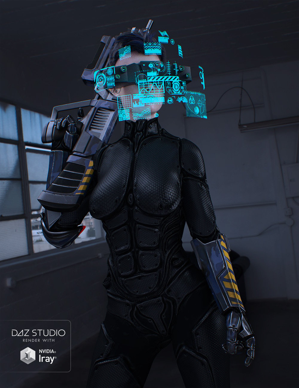 Sci-Fi Head Gear for Genesis 3 by: , 3D Models by Daz 3D