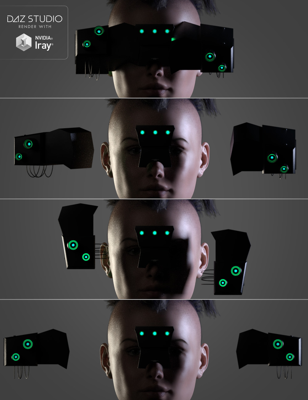 Sci-Fi Head Gear for Genesis 3 by: , 3D Models by Daz 3D