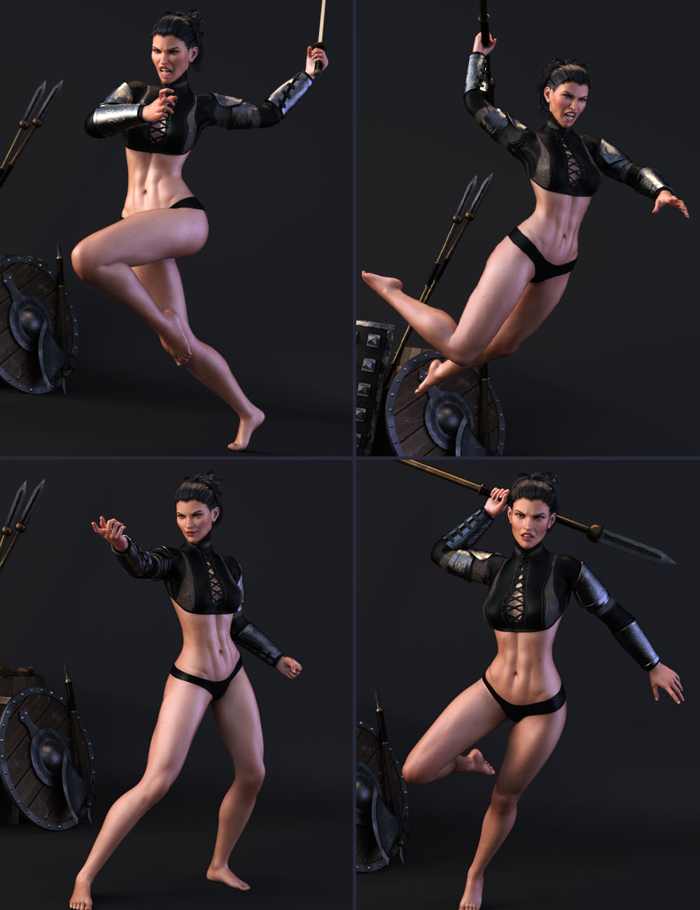 She Warrior - Action Poses and Expressions for Genesis 8 Female(s) by: Val3dart, 3D Models by Daz 3D